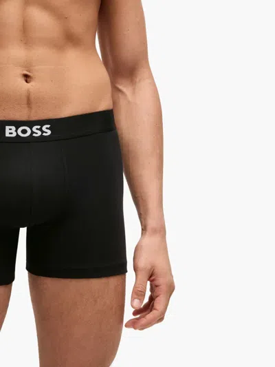 Hugo Boss Boss Underwear 3 Pack Long Boxer Briefs In Black