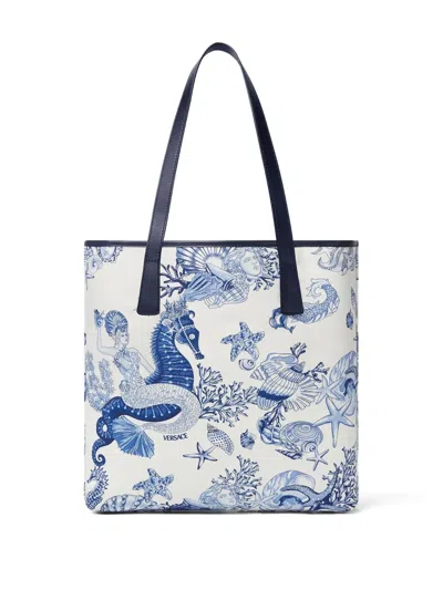 Versace Coral Theatre La Medusa Canvas Tote Bag In Multi