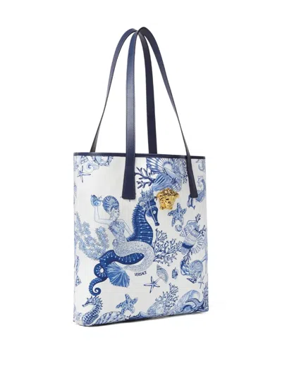 Versace Coral Theatre La Medusa Canvas Tote Bag In Multi