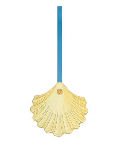 Versace Seashell Leather Charm With Medusa Stud