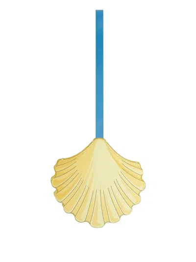 Versace Seashell Leather Charm With Medusa Stud