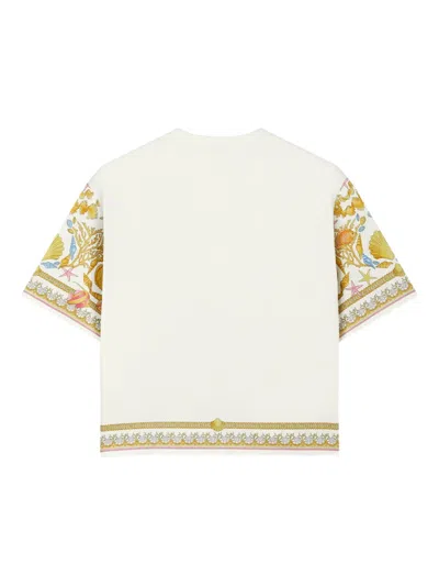 Versace Baroque Underwater Cropped T-shirt In Multi