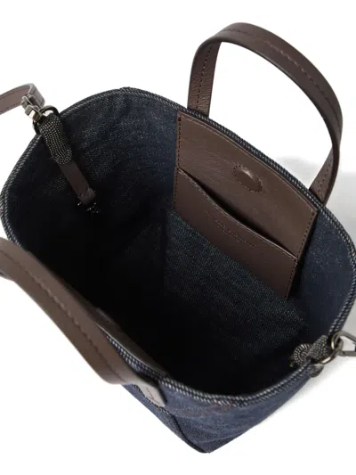Brunello Cucinelli Mini Denim-effect Bc Duo Tote Bag