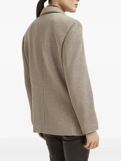 Brunello Cucinelli Sparkling Ribbed Lurex Jacket With Peaked Lapels