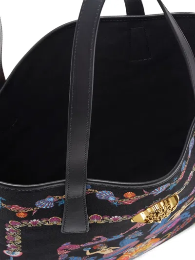 Versace Coral Theatre Tote Bag In Black