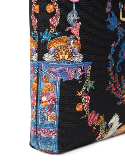 Versace Coral Theatre Tote Bag In Black