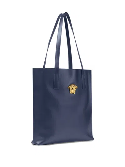 Versace Medusa Leather Tote Bag In Multi