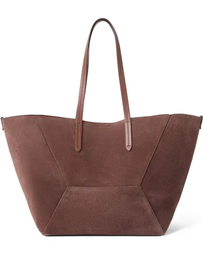 Brunello Cucinelli Folded Geometric Suede Tote Bag