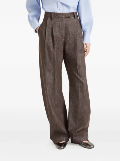 Brunello Cucinelli Women Relaxed-fit Trousers With A Curved Design