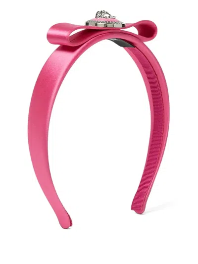 Versace Gianni Ribbon Headband In Pink
