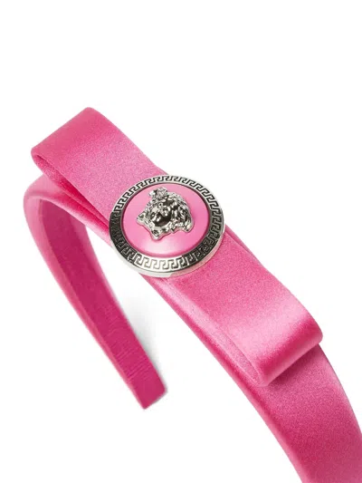 Versace Gianni Ribbon Headband In Pink