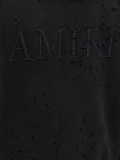 Amiri Hoodie Aspect Déchiré En Coton In Black