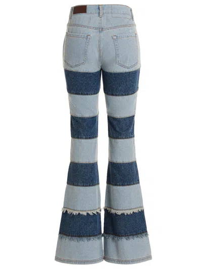 Andersson Bell Mahina Blocking Patchwork Jeans In Washed Blue