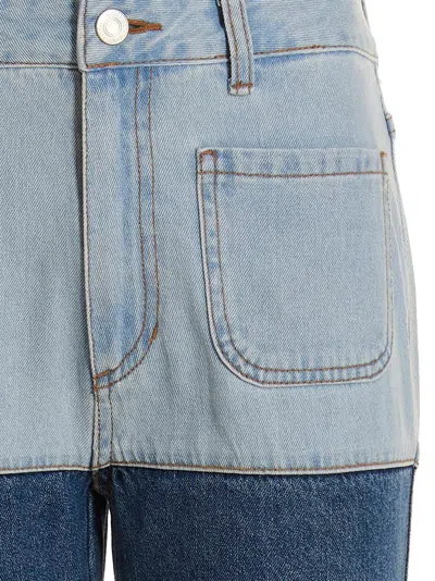 Andersson Bell Mahina Blocking Patchwork Jeans In Washed Blue