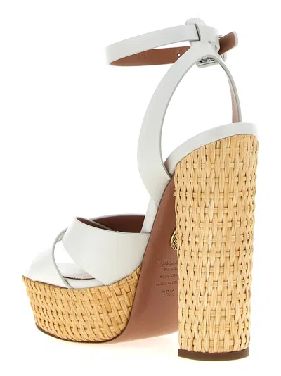 Aquazzura Sunseeker 140 Leather Platform Sandals