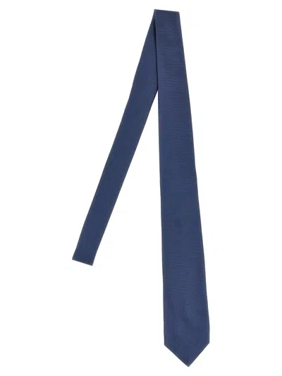Barba Napoli Pointed Tip Slim Silk Tie With Textured Finish