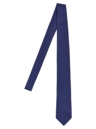 Barba Napoli Pointed Tip Slim Silk Tie With Textured Finish