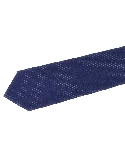 Barba Napoli Pointed Tip Slim Silk Tie With Textured Finish