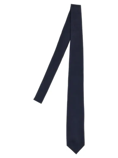 Barba Napoli Pointed Tip Slim Silk Tie With Textured Finish In Black
