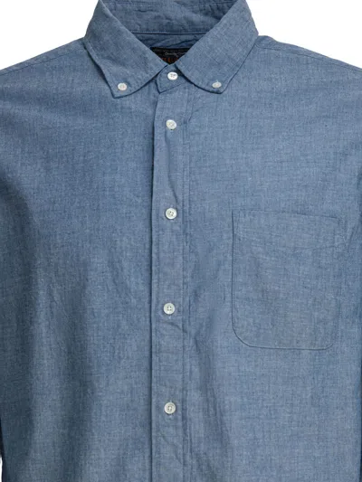 Beams Button-down Collar Linen-chambray Shirt In Blue
