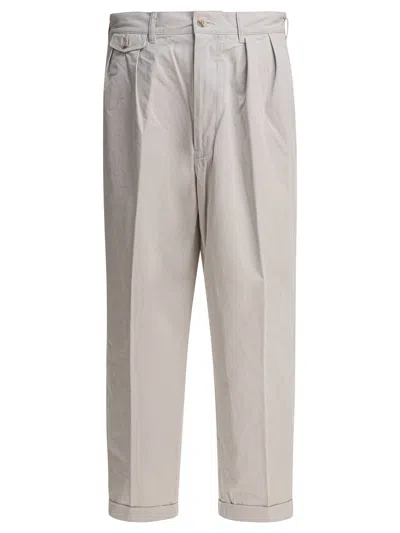 Beams Pleated Cotton Trousers