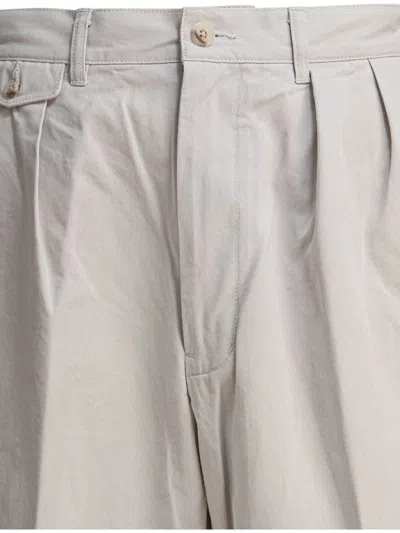 Beams Pleated Cotton Trousers