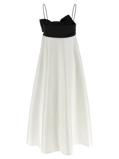 Bernadette Bailey Two-tone Bow-embellished Taffeta Midi Dress