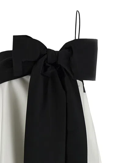 Bernadette Bailey Two-tone Bow-embellished Taffeta Midi Dress