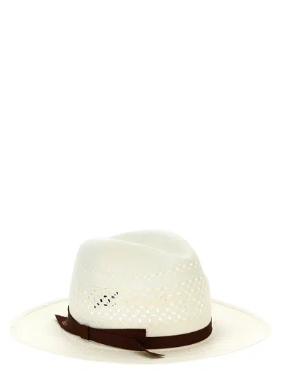 Borsalino 'medea' Perforated Ribbon Band Wide Brim Hat