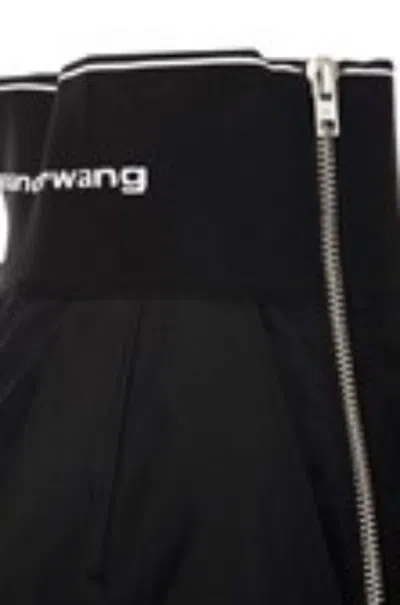 Alexander Wang High Waisted Shorts With Exposed Zipper And Logo Elastic