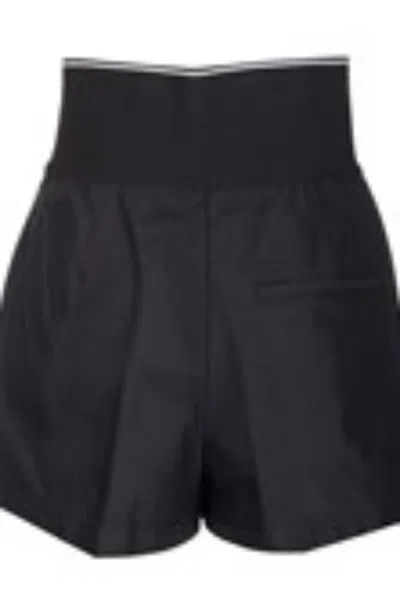 Alexander Wang High Waisted Shorts With Exposed Zipper And Logo Elastic