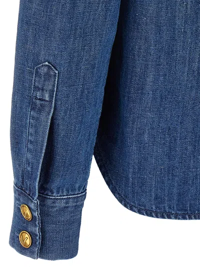 Shop Valentino Garavani Denim Shirt Shirt And Blouse Blue