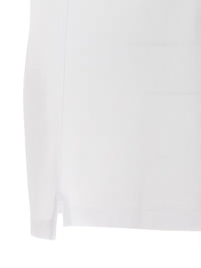 Burberry Check-collar White Polo Shirt With Three-button Placket