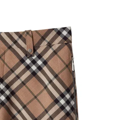 Burberry Wool Blend Trouser With Iconic Check Print