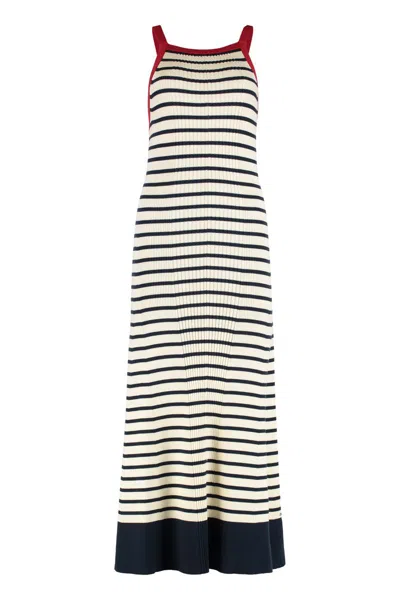 Tommy Hilfiger Robe Longue En Maille À Rayures