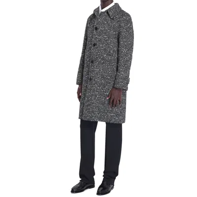 Celine Camden Wool Tweed Coat With Button Closure And Side Pockets In Multi