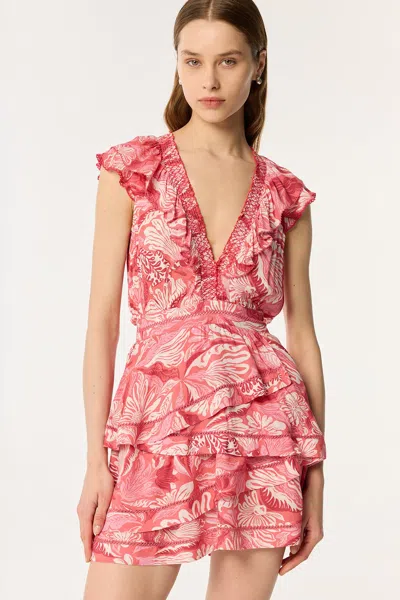Poupette St Barth Carol Floral Satin Minidress In Multicoloured