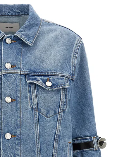 Coperni Hybrid Denim Short Casual Jackets And Parka Blue