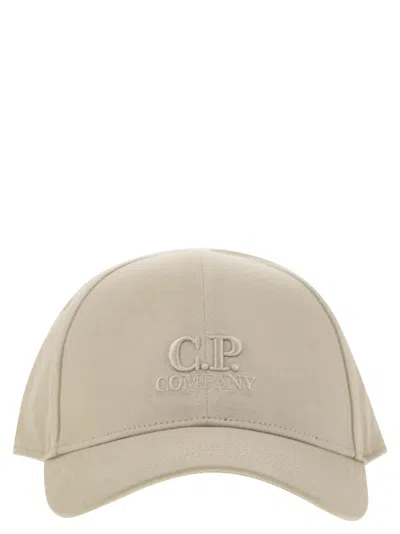 C.p. Company Mens Vintage Khaki Logo-embroidered Cotton Gabardine Baseball Cap In Neutral