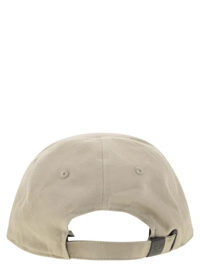 C.p. Company Mens Vintage Khaki Logo-embroidered Cotton Gabardine Baseball Cap In Neutral