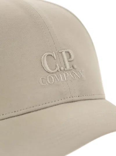 C.p. Company Mens Vintage Khaki Logo-embroidered Cotton Gabardine Baseball Cap In Neutral