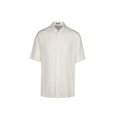 Dior Short-sleeve Silk Blend Shirt With Classic Collar