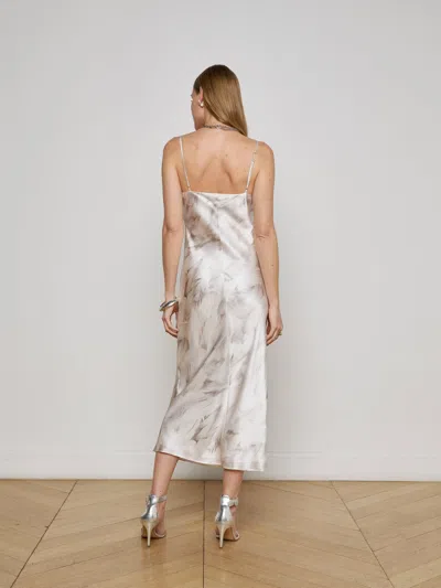 L Agence Seridie Silk Slip Dress In Neutral