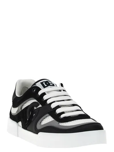 Dolce & Gabbana Portofino Light Low-top Mesh And Leather Sneakers
