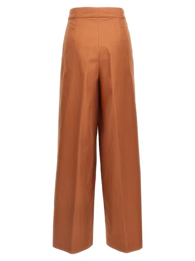Dries Van Noten High Waist Pleated Wide Leg Trousers In Brown