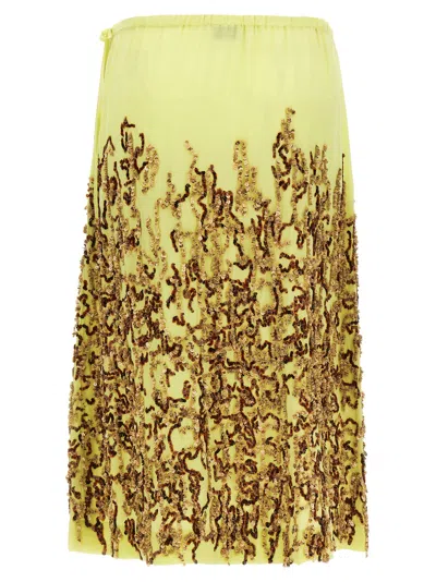 Dries Van Noten Embellished Midi Skirt With Side Tie Detail