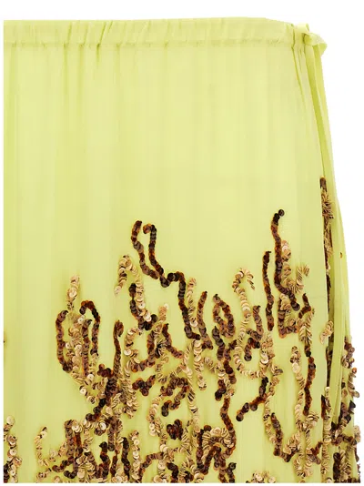 Dries Van Noten Embellished Midi Skirt With Side Tie Detail