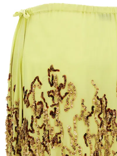 Dries Van Noten Embellished Midi Skirt With Side Tie Detail