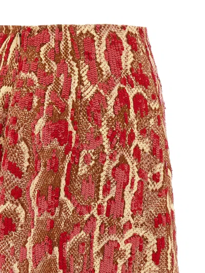 Dries Van Noten Gonna Shera In Misto Viscosa Stampata    Donna In Red