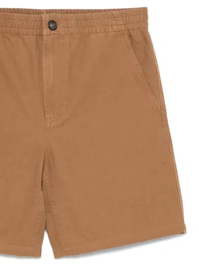 Apc A.p.c. Camel Brown Elastic Waist Shorts